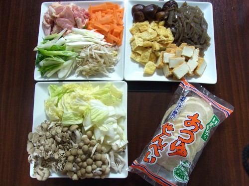 せんべい汁の材料 せんべい汁の材料
