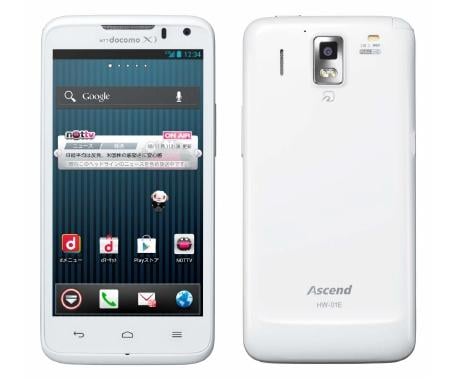 NTTdocomo - 【新品未使用】docomo Ascend D2 HW-01E/White NTTドコモ、初のHuawei製スマートフォン『Ascend HW-01E』を発表