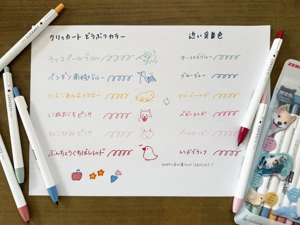 いぬおくちピンク…⁉  可愛すぎるネーミングのペン「クリッカート 限定 どうぶつカラー」を使ってみた